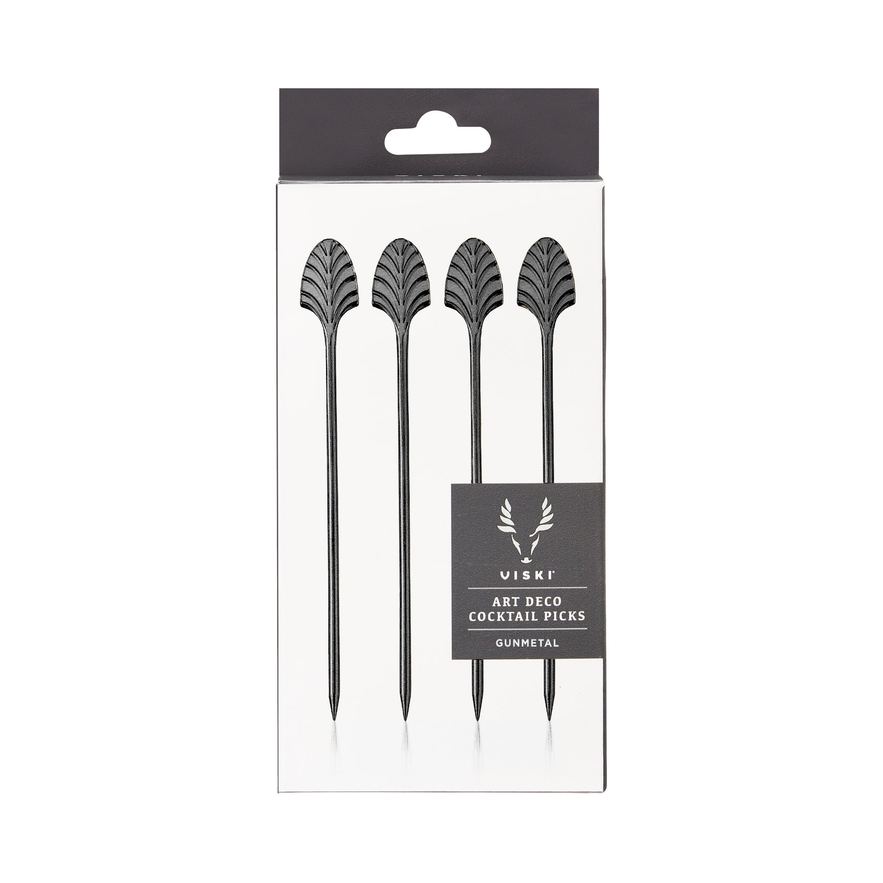 Art Deco Cocktail Picks in Gunmetal Set of 4 - Knife Shift