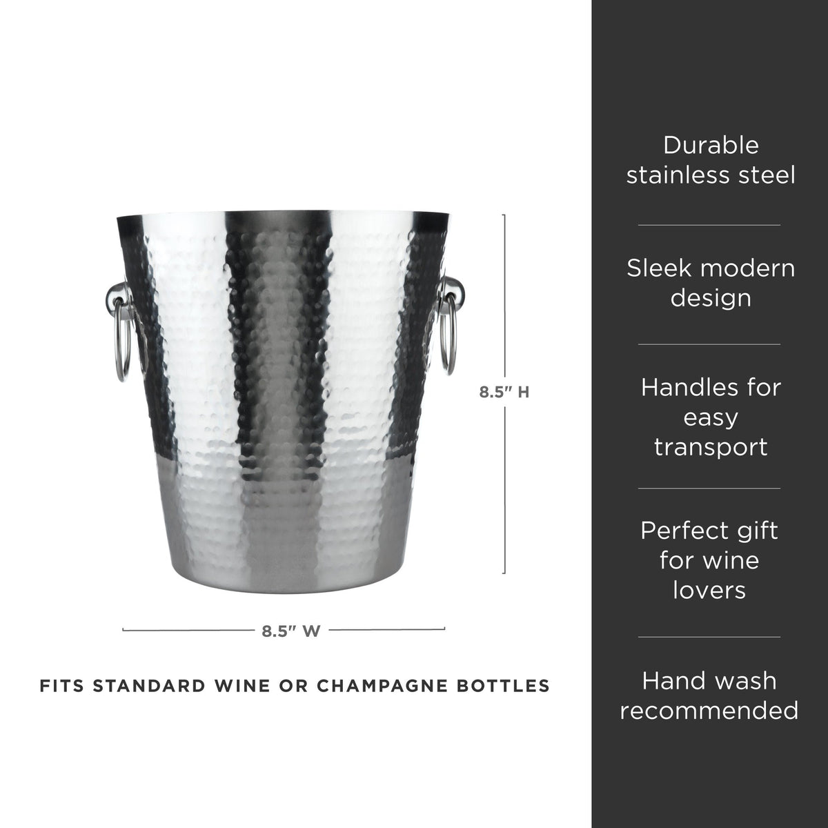 Irving Stainless Steel Hammered Ice Bucket - Knife Shift