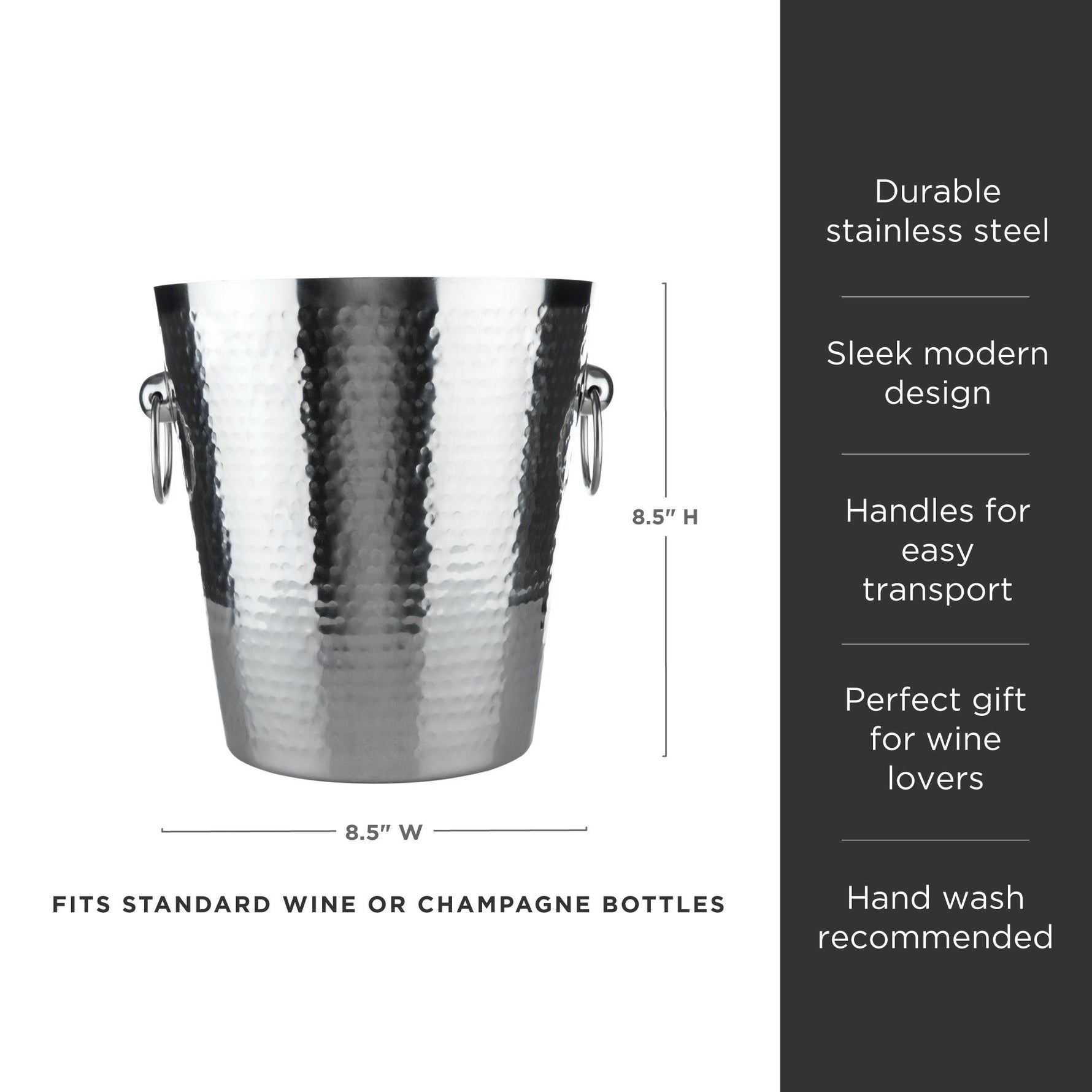 Irving Stainless Steel Hammered Ice Bucket - Knife Shift