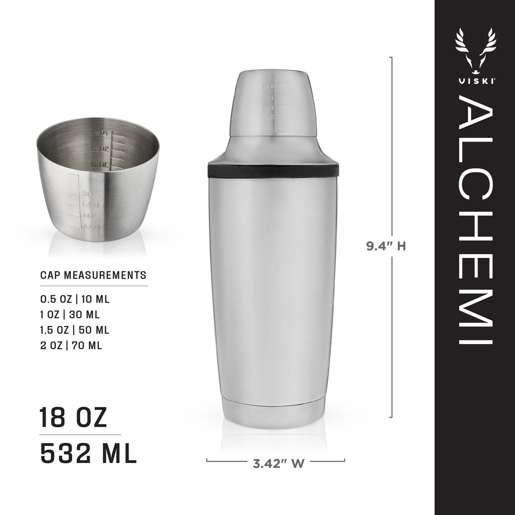 Alchemi Vacuum Insulated Cocktail Shaker - Knife Shift