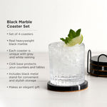 Marble Coaster Set in Black Set of 4 - Knife Shift